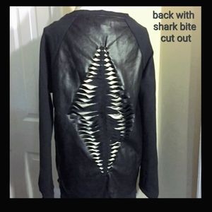 Pleather with Sweatshirt arms and cut out back